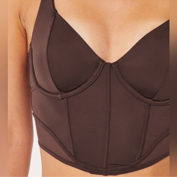 Dark Brown corset, GILLY HICKS MICRO-MODAL + MESH BUSTIER size XS - Picture 5 of 11